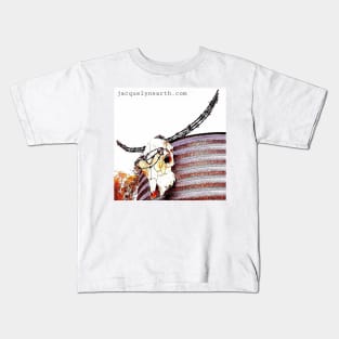 Cow Skull with Barbed Wire Horns Kids T-Shirt